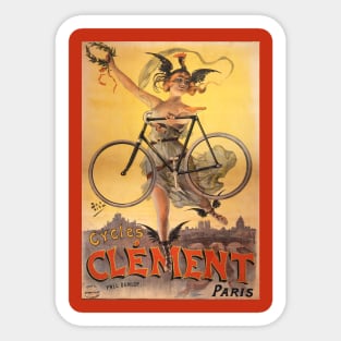 An advertisement for Clement bicyles in Paris Sticker